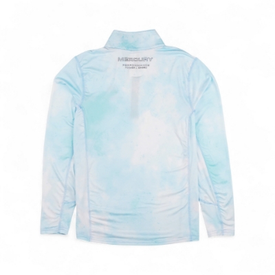 Front image of the Watercolor Quarter Zip Performance Shirt with Mercury logo on the left chest