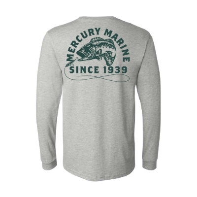 Mercury Marine Outfitter Long Sleeve gray front view with small chest logo