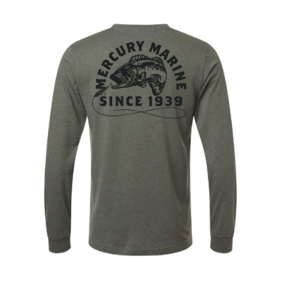 Mercury Marine Outfitter Long Sleeve green front view with small chest logo