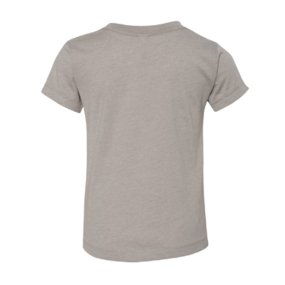 Mercury Marine Youth Script Tee gray front view with coastal graphic and “Never Been Sad on a Boat” text