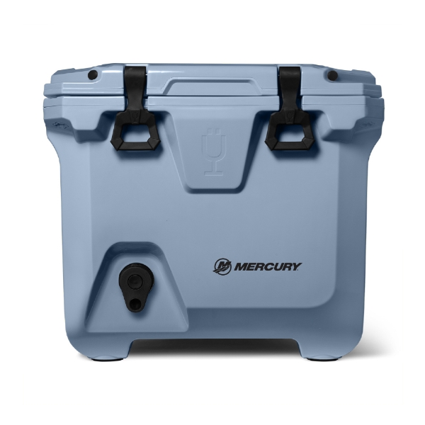 Mercury Marine BrüMate BrüTank 35qt rolling cooler in blue with black latches and logo