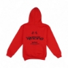 Red youth hoodie with Mercury Racing logo back