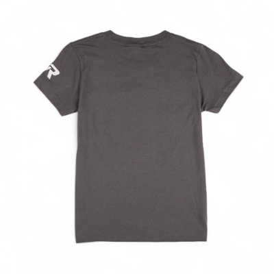 Gray youth tee with Mercury Racing powerboat graphic