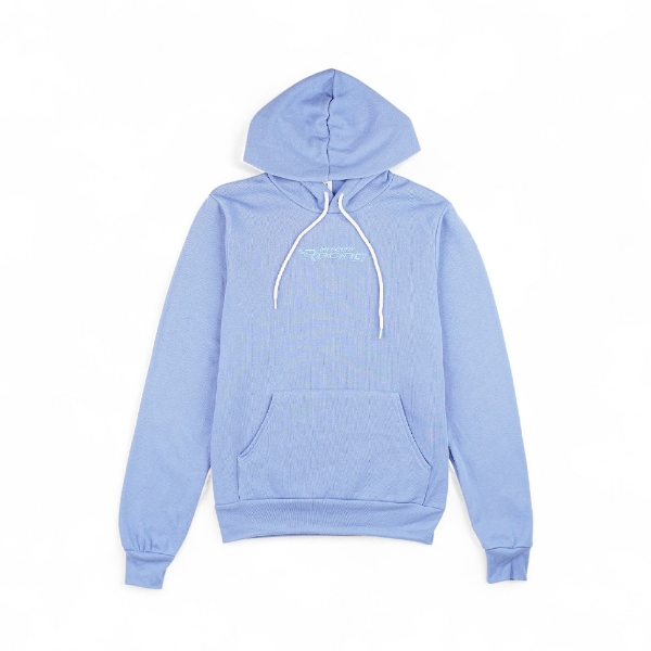 Mercury Racing Women’s Hoodie – Light Blue Front with Logo and Pouch Pocket
