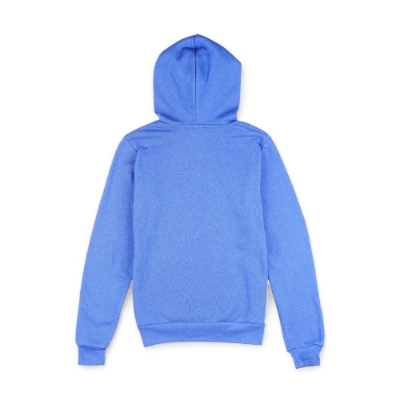 Blue youth hoodie with Mercury Racing retro graphic
