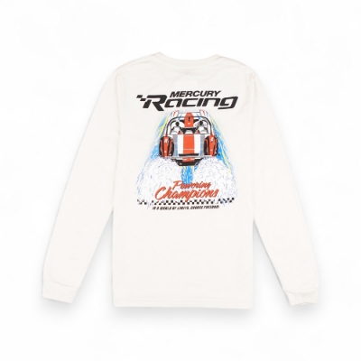Mercury Racing Throttle Back Long Sleeve – Back View with Bold Racing Graphic