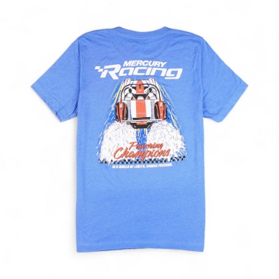 Mercury Racing Throttle Back Tee in blue with front logo