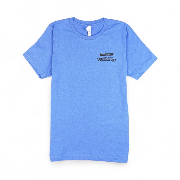 Mercury Racing Throttle Back Tee in blue with front logo