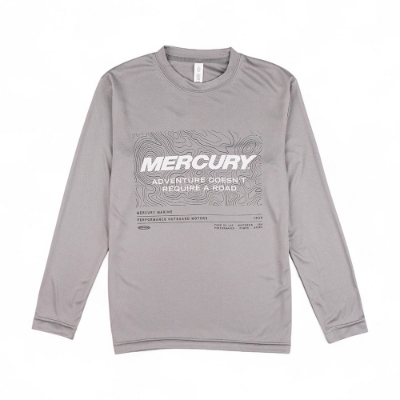 Mercury Marine Youth Precision Performance Shirt charcoal front view with bold graphic
