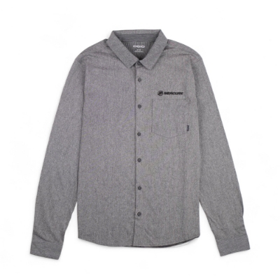 Mercury Marine OGIO Button Down gray front view with chest logo and pocket