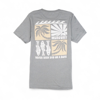 Mercury Marine Sunline Tee front view in gray with vertical block graphic