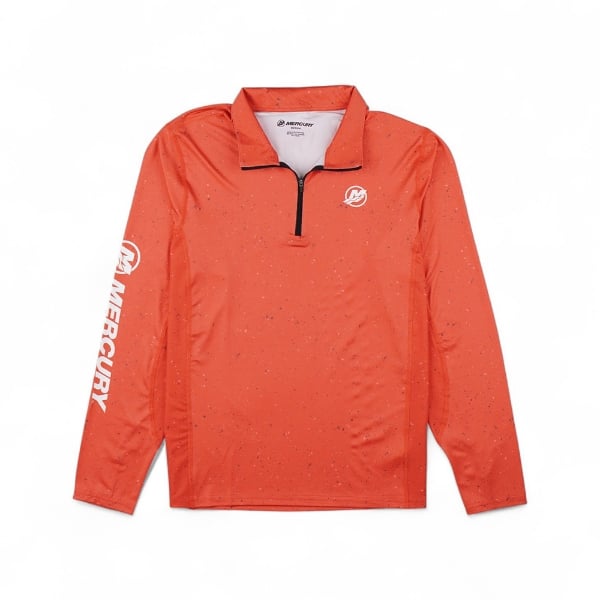 Front of Mercury Marine 1/4 Zip Long Sleeve Performance Shirt