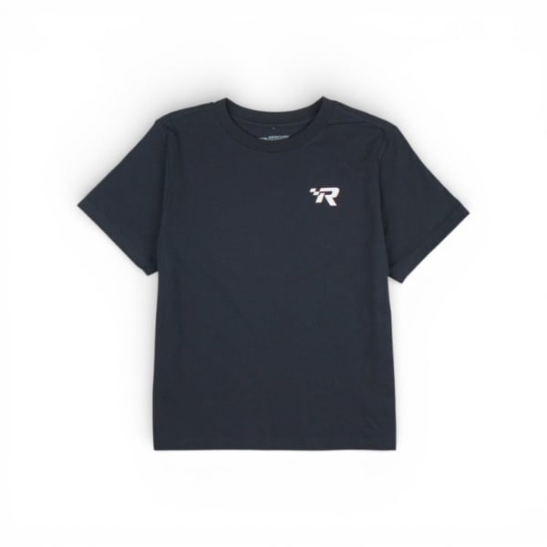 Ladies Mercury Racing Victory Flag Tee black short sleeve women’s shirt with small white Mercury Racing “R” logo on left chest