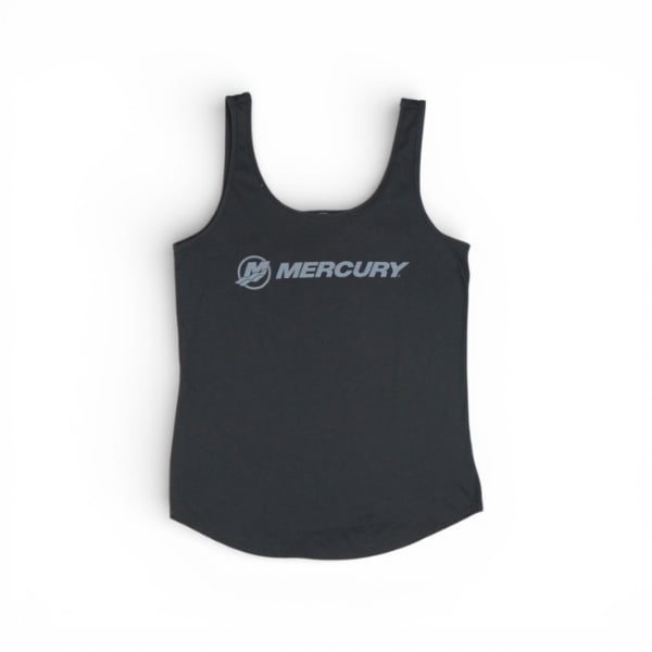 Women’s Classic Tank black sleeveless tank top with Mercury logo printed across the front