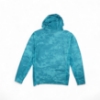Back view of Mercury Racing performance hooded long-sleeve shirt in water green showing hood and full-length sleeves