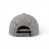 Gray mesh‑back hat with adjustable snapback closure, rear view.
