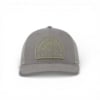Gray Mercury Marine hat with embroidered fish patch reading ‘Mercury Marine Since 1939.