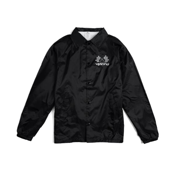 Black Mercury Racing Speedline Jacket with Mercury Racing text with race flag logo in white.