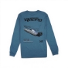 Back view of Mercury Racing 1973 Long Sleeve Tee with boat engine graphic