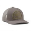 Gray Mercury Marine mesh‑back hat shown from a right angle with embroidered patch.