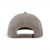 Gray mesh‑back hat with adjustable snapback closure, rear view.