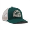 Green Mercury Marine mesh‑back hat shown from a left angle with embroidered patch on the front.