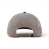Dark gray mesh‑back hat with adjustable snapback closure, rear view.