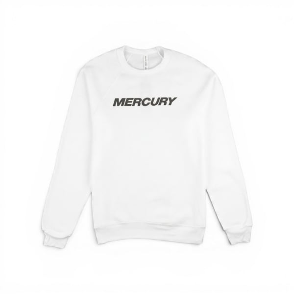 Mercury White Crewneck from front