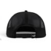 Back view of the Mercury Racing Iconic Mesh Cap, showing the curved black brim, mesh back panels, and adjustable snapback closure with a small embroidered logo detail.