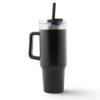 Back of black Mercury Racing Stainless Steel Tumbler - 40 oz