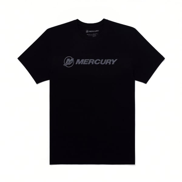 Black tee with Mercury logo