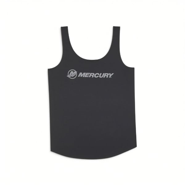 Women’s Classic Tank black sleeveless tank top with Mercury logo printed across the front