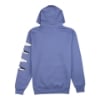 Back of colony blue hoodie with nautical flags on left sleeve