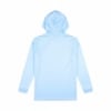 Blank light blue back of Youth Waterway Performance Hoodie