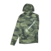 Pine Camo Sun Expedition Hoodie with sleeve folded over showing Mercury logo