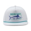 Front of Mercury Carolina Hat showing fish and teal rope