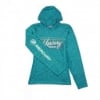 Mercury Marine Women’s Retro Performance Hoodie with right sleeve folded over displaying Mercury logo