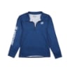 Mercury Marine Women’s 1/4 Zip Performance with sleeve folded in showing Mercury logo with zipper down