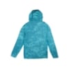Back view of Mercury Racing performance hooded long-sleeve shirt in water green showing hood and full-length sleeves