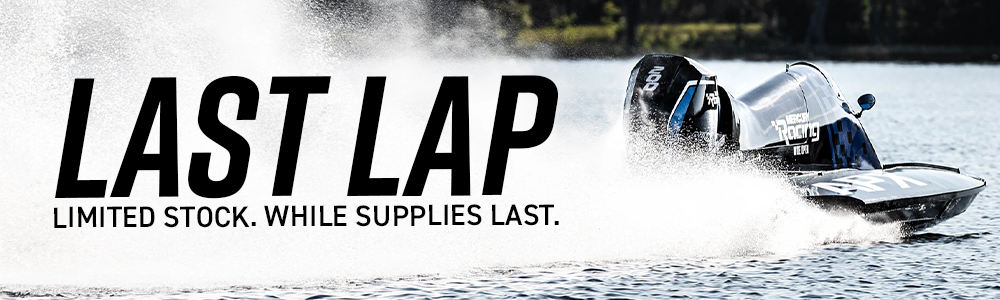 Mercury Racing Engines next to text that says LastLap Limited Stock. While Supplies Last.